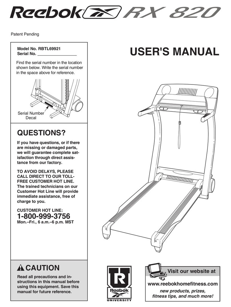 Reebok RX 820 User manual