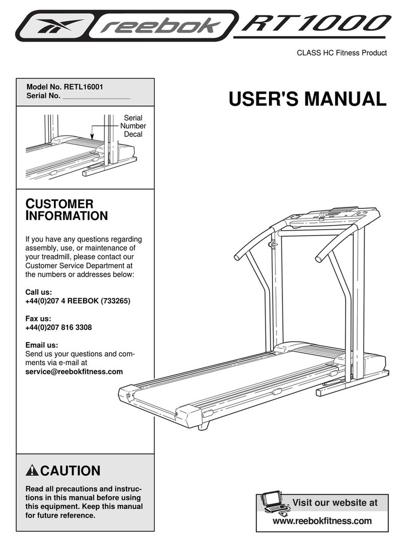 Reebok Rt1000 Treadmill User manual