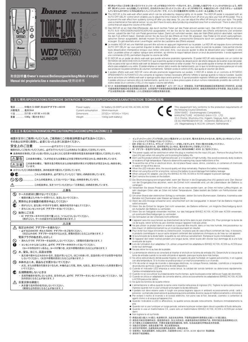 Ibanez WD7JUNIOR User manual Ibanez WD7JUNIOR User manual