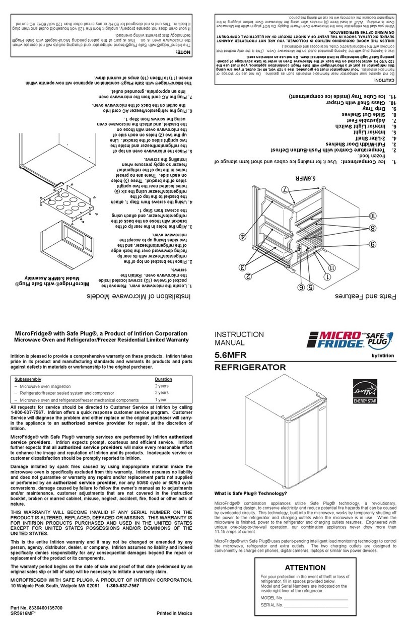 Micro fridge 5.6MFR User manual
