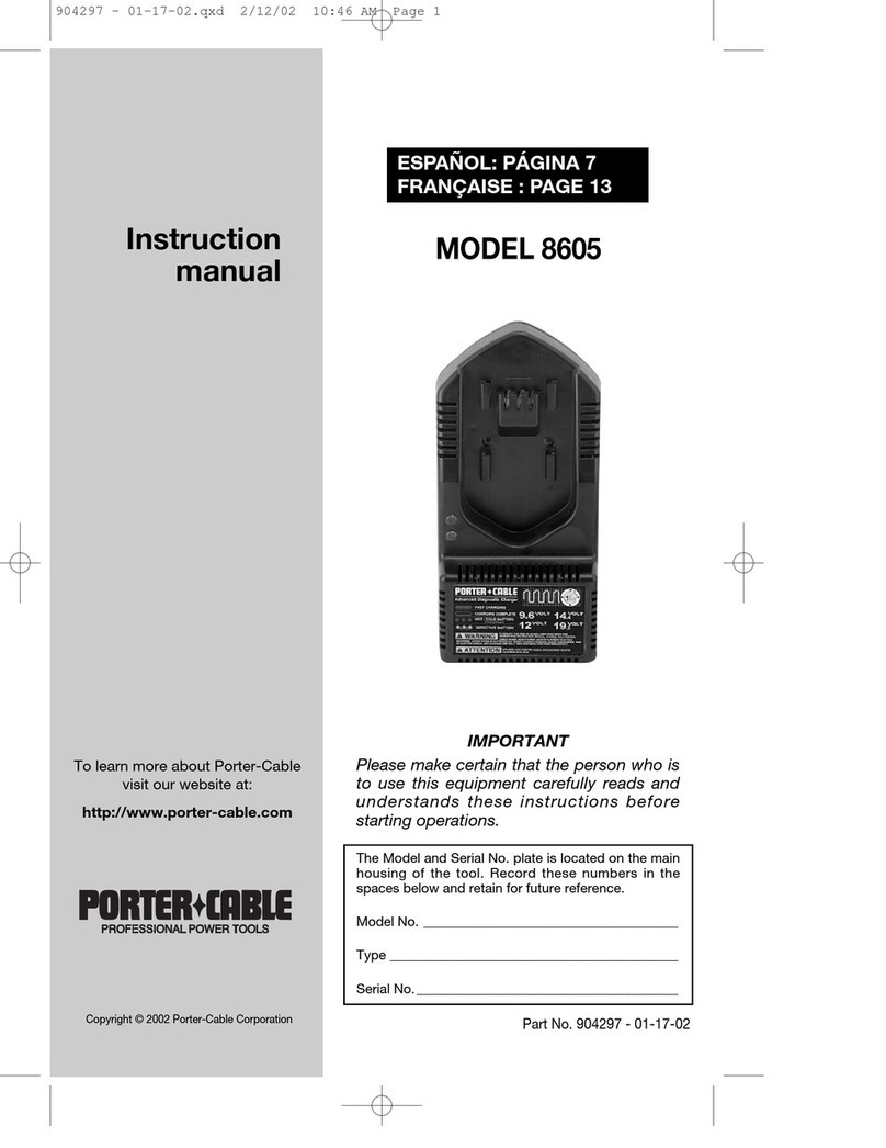 Porter-Cable 8605 instruction manual