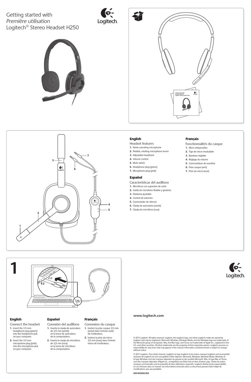Logitech Stereo Headset H250 User manual