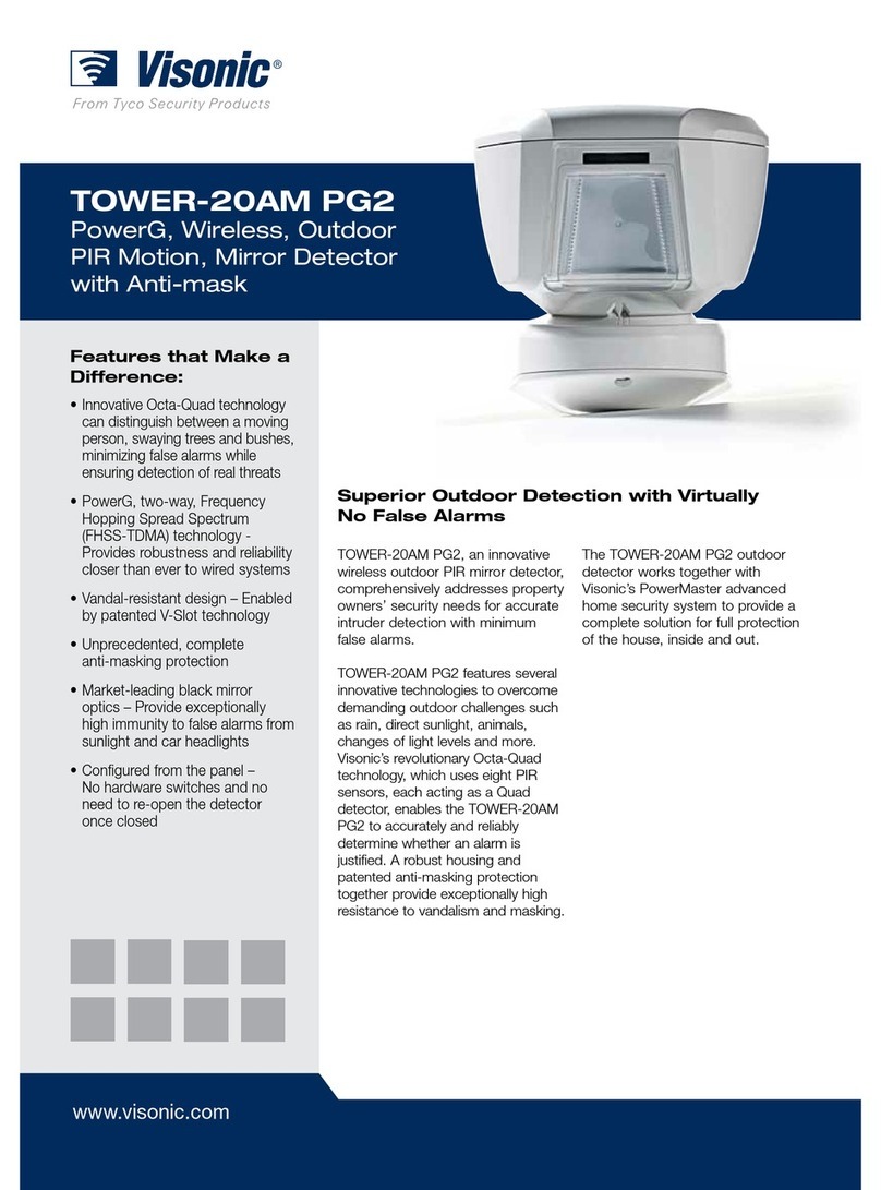 Visonic TOWER-20AM PG2 User manual Visonic TOWER-20AM PG2 User manual