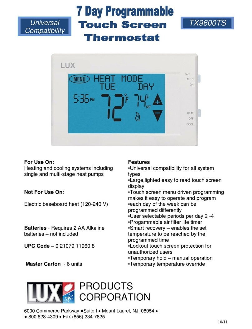 Lux Products SMART TEMP TX9600TS Features