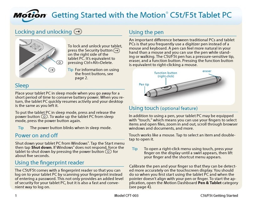 Motion Computing C5t Getting started guide