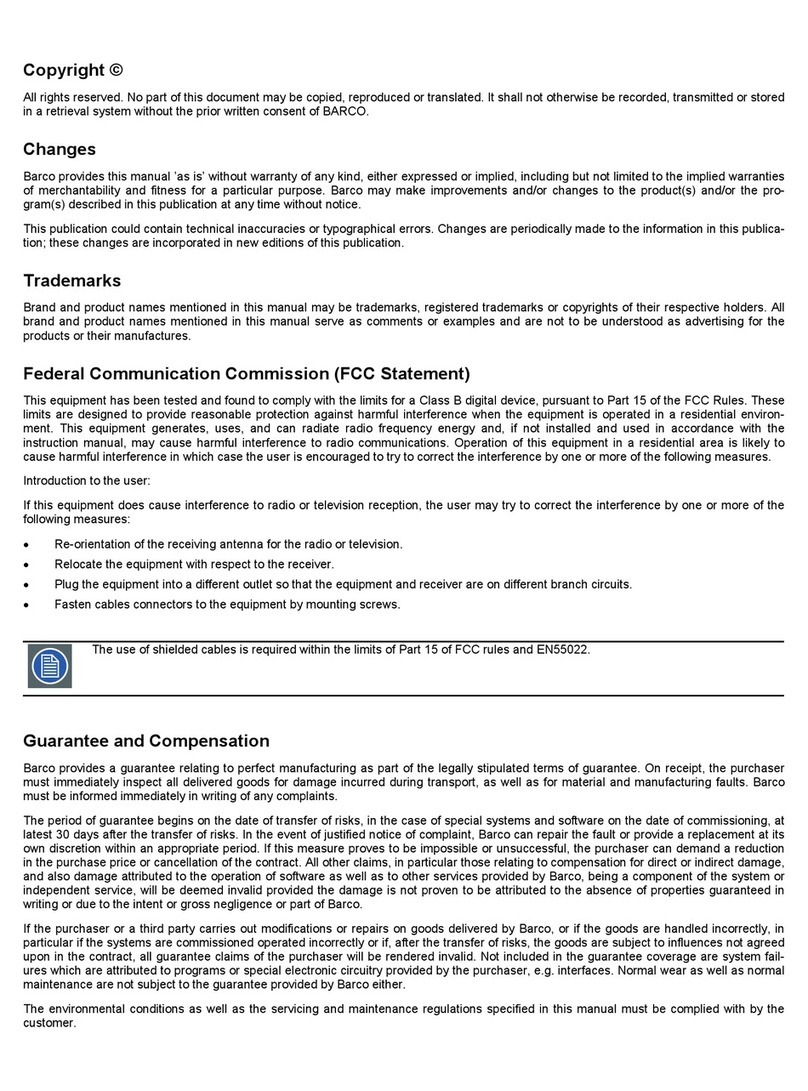 Barco 70/60 User manual
