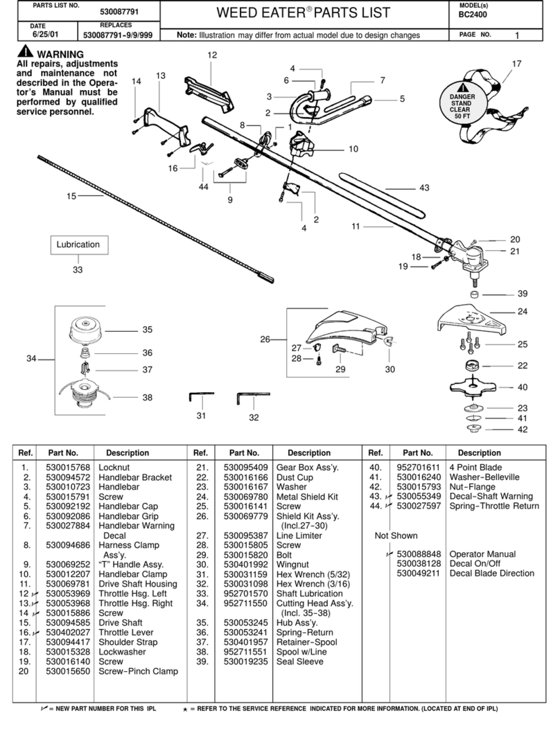 Weed Eater BC2400 User manual