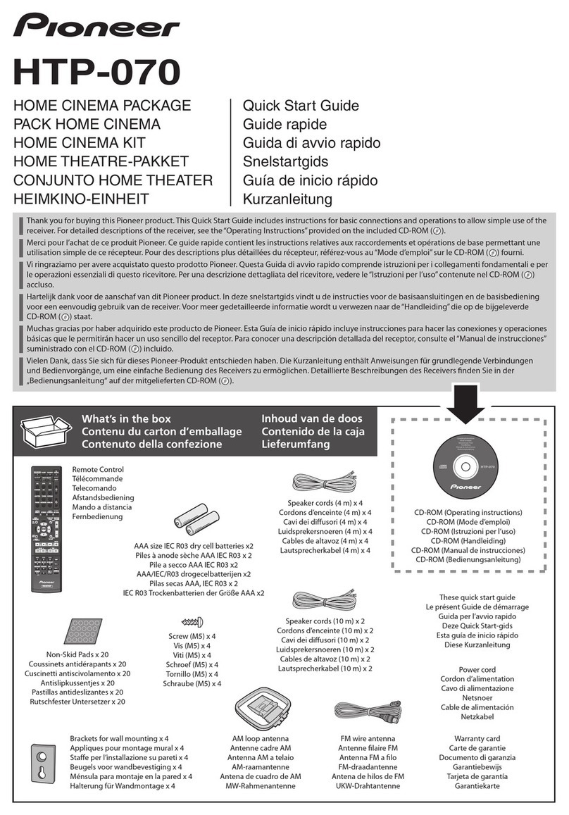 Pioneer HTP-070 quick start guide