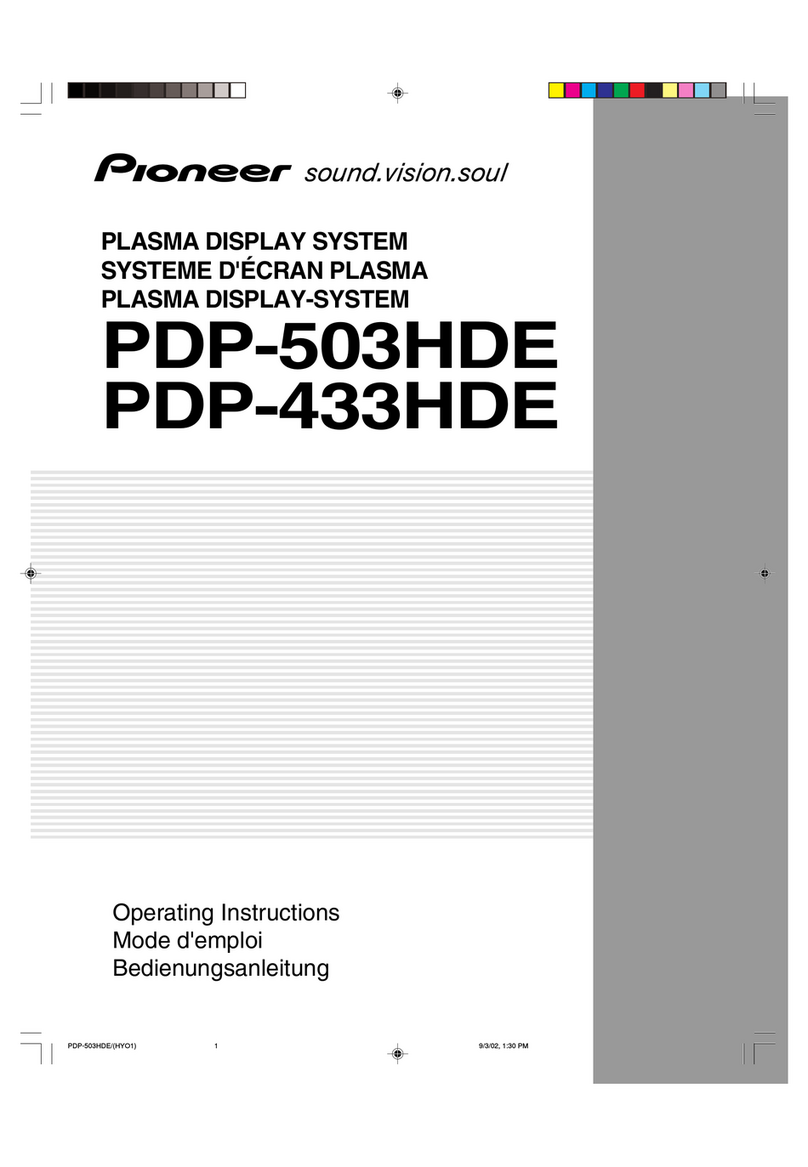 Pioneer PDP-433HDE User manual Pioneer PDP-433HDE User manual