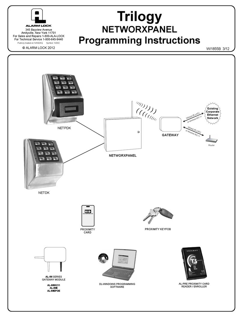 Alarm Lock NETWORXPANEL Installation manual