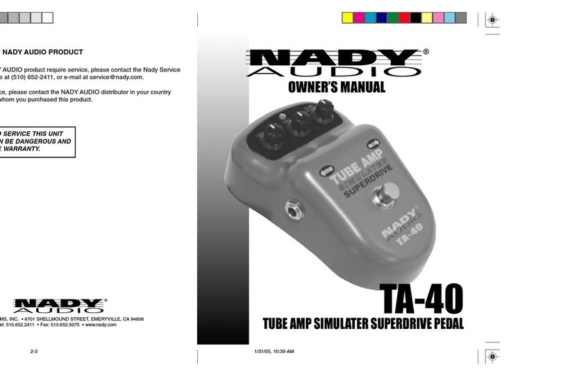 Nady Systems TA-40 owner's manual