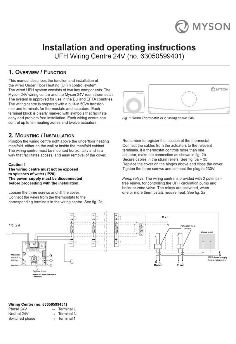 Myson UFH Installation and operating instructions