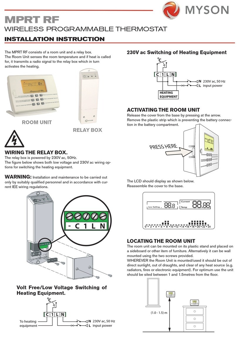 Myson MPRT RF User manual Myson MPRT RF User manual