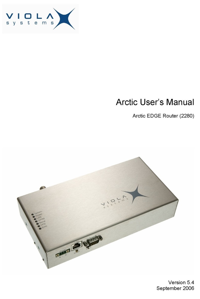 Viola Systems Arctic EDGE Router User manual