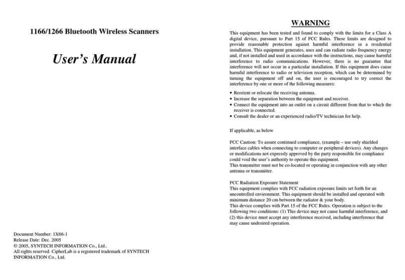 Syntech Information 1166 User manual