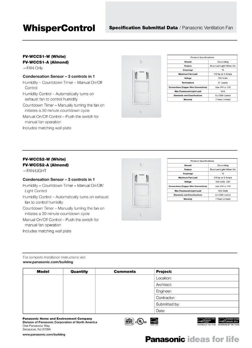 Panasonic FV-WCCS1-W specification
