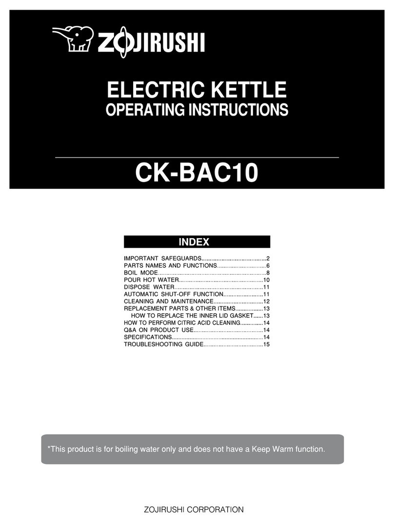 Zojirushi CK-BAC10 operating instructions