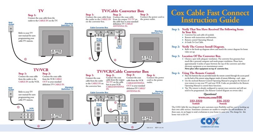 COX Cable Fast Connect Instruction guide