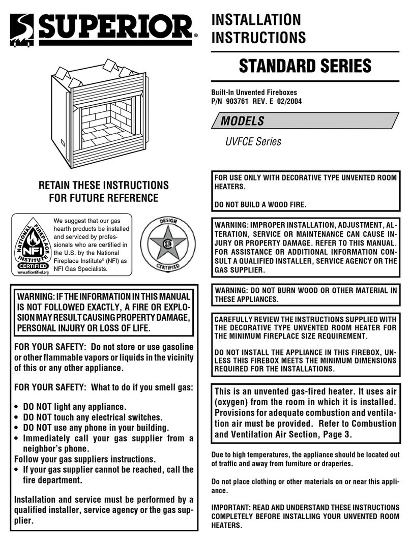 Superior UVFCE Series installation instructions Superior UVFCE Series installation instructions