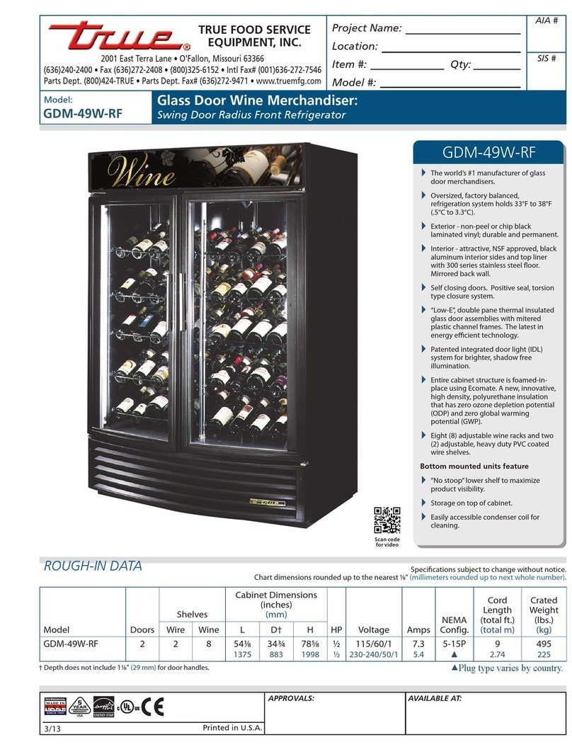 True GDM-49W-RF User manual