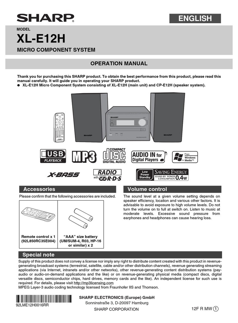 Sharp XL-E12H User manual