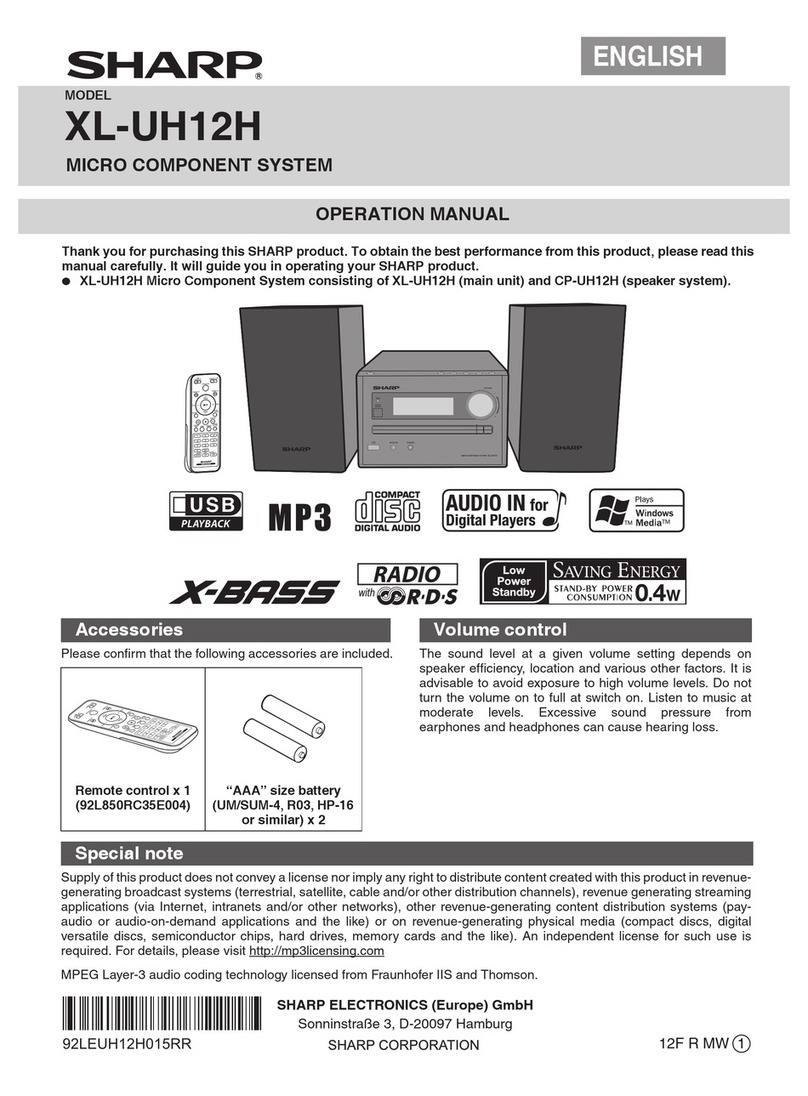 Sharp XL-UH12H Operation manual