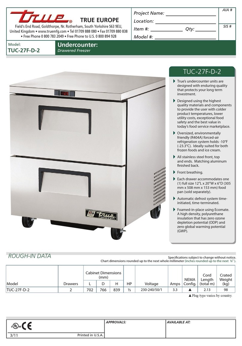 True TUC-27F-D-2 User manual