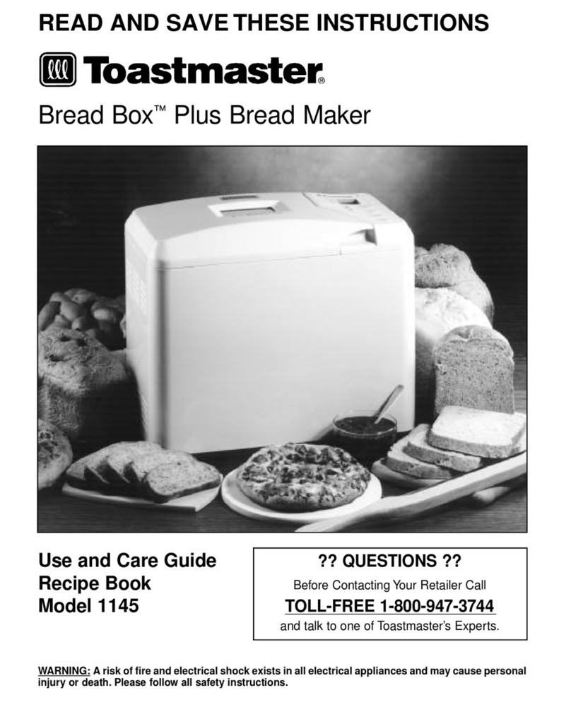 Toastmaster Bread Box Plus 1145 Quick guide
