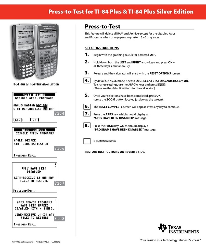 Texas Instruments TI-84 - Plus - Edition Graphing Calculator User manual