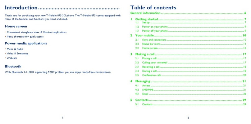 Alcatel T-Mobile 875 User manual
