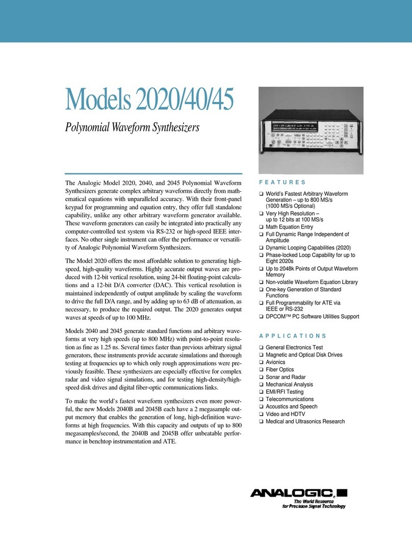 Analogic 2020 User manual