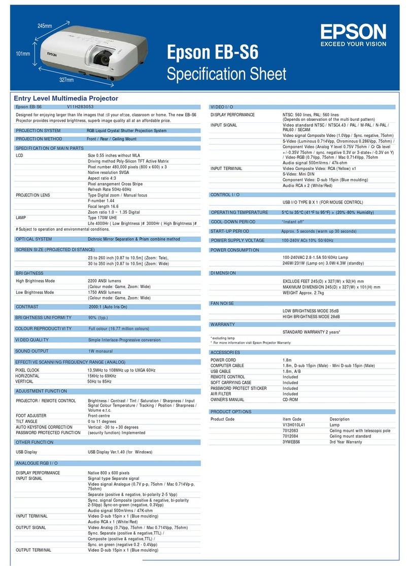 Epson EB S6 User manual