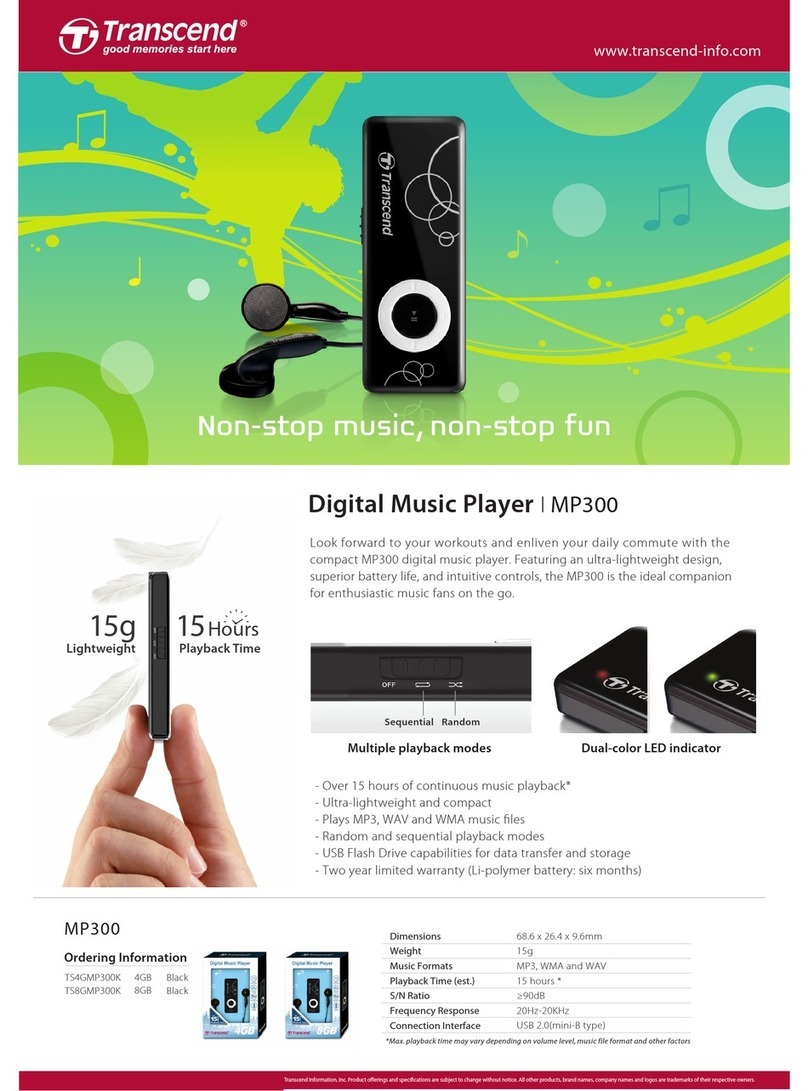 Transcend MP300 Specifications