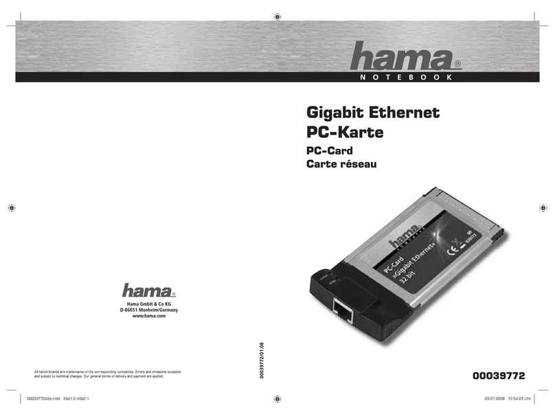 Hama Gigabit Ethernet PC-card User manual