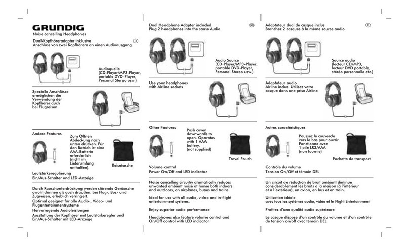 Grundig Noise cancelling Headphones user manual