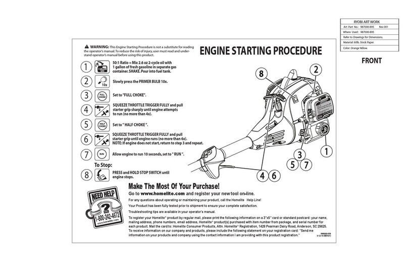 Homelite UT32600 Engine Starting Procedure