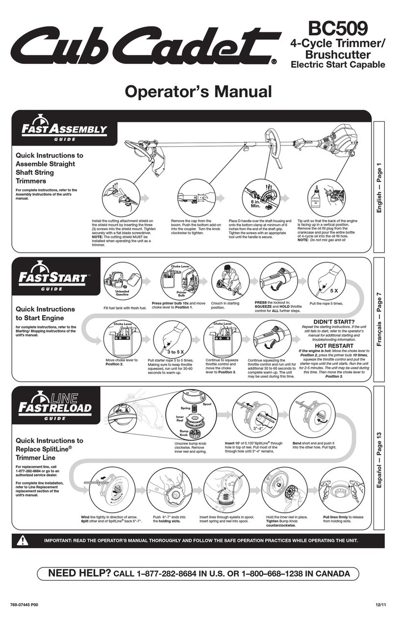 Cub Cadet BC 509 User manual