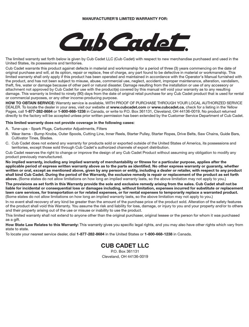 Cub Cadet CS 552 User manual