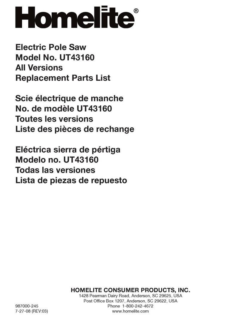 Homelite UT43160 Replacement parts list