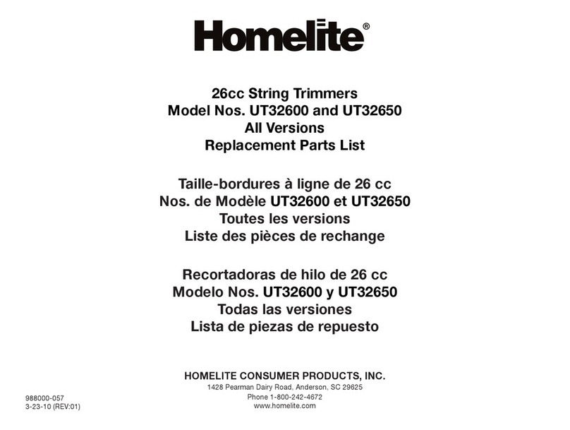 Homelite UT32600 Replacement parts list