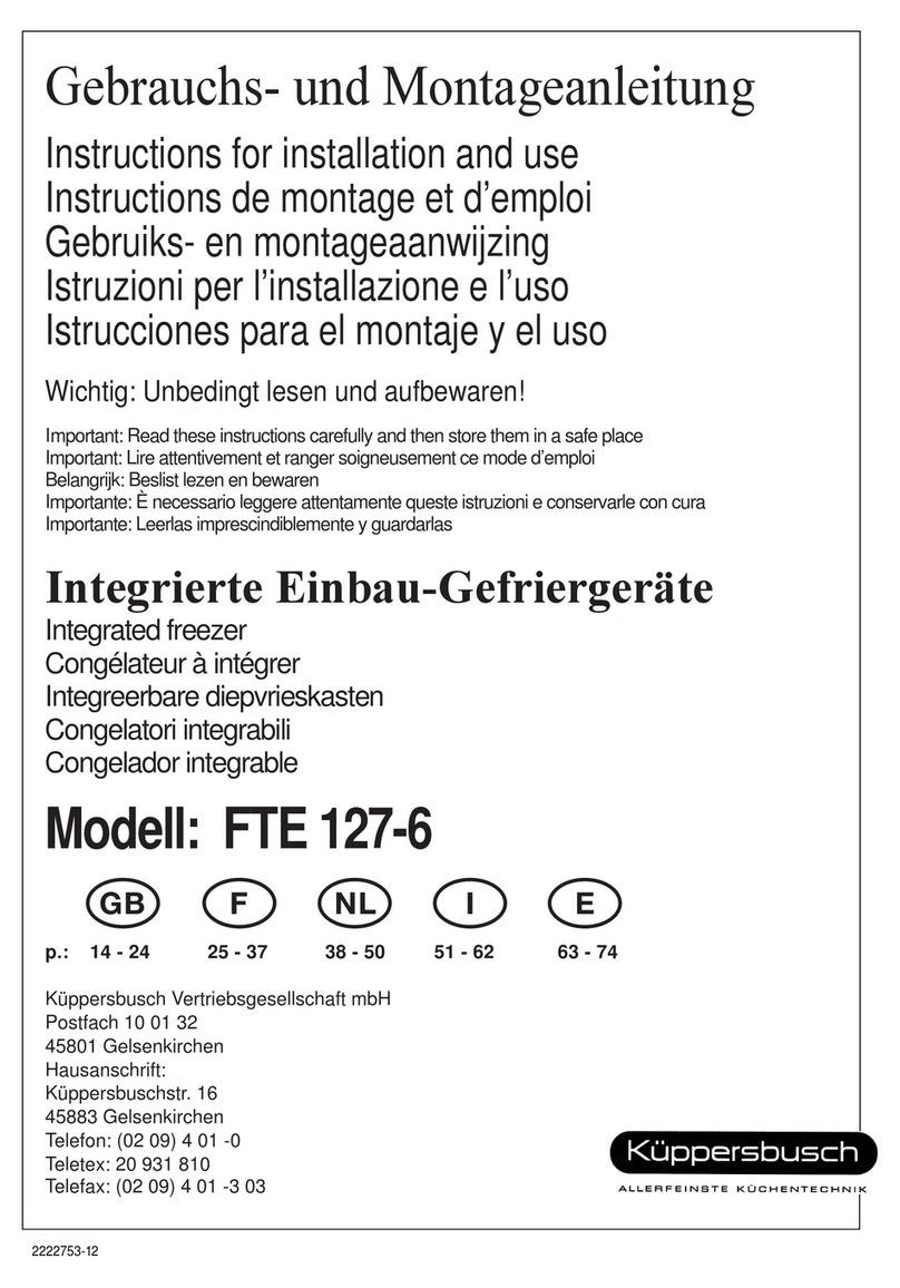 Küppersbusch FTE 127-6 Instructions for installation and use