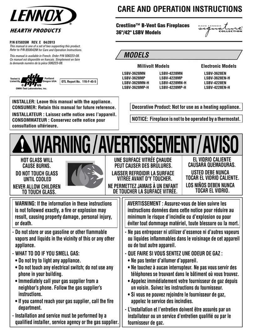 Lennox Crestline LSBV-3628MN User manual
