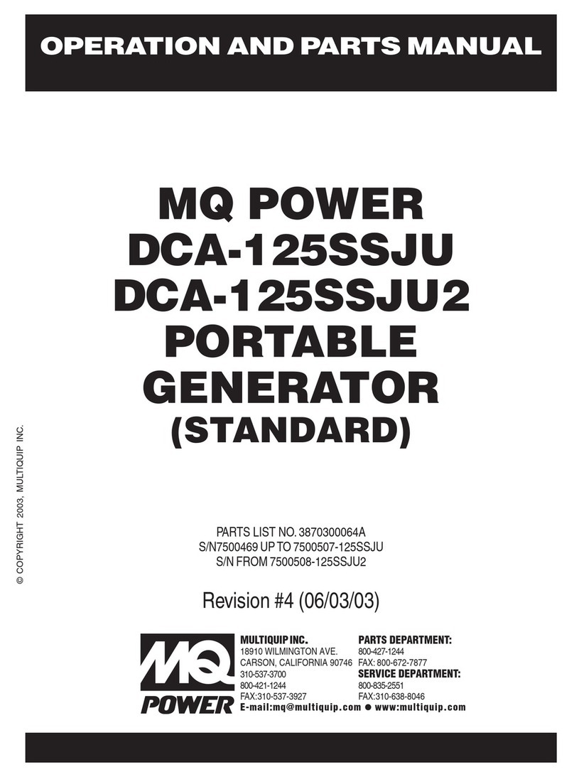 MULTIQUIP MQ POWER DCA-125SSJU Operation and parts manual MULTIQUIP MQ POWER DCA-125SSJU Operation and parts manual