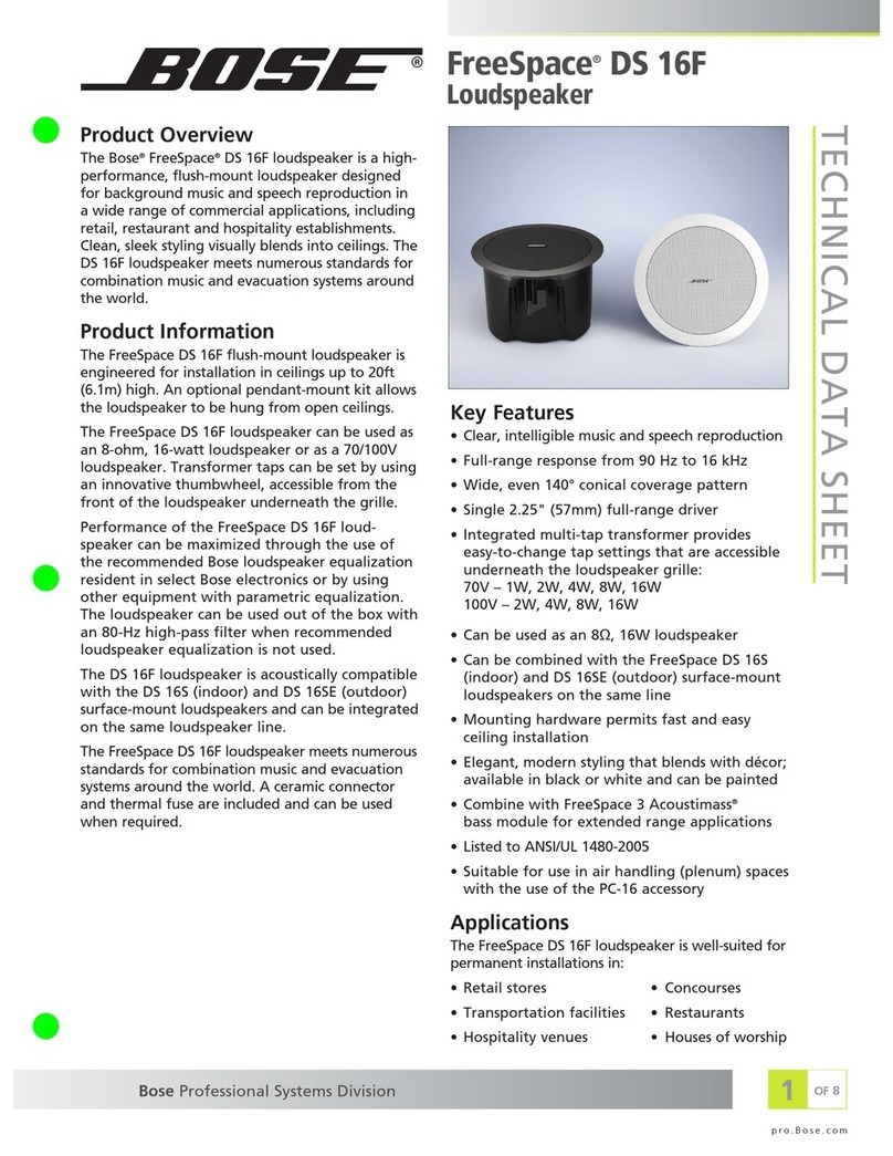 Bose FreeSpace DS 16F datasheet