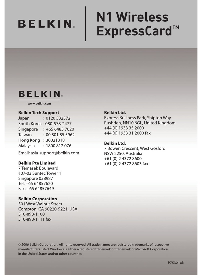 Belkin F5D8071ak User manual