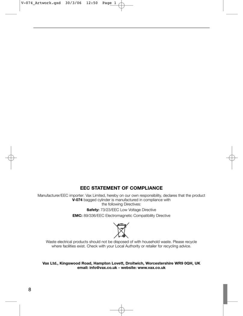 Vax Swift V-074 User manual
