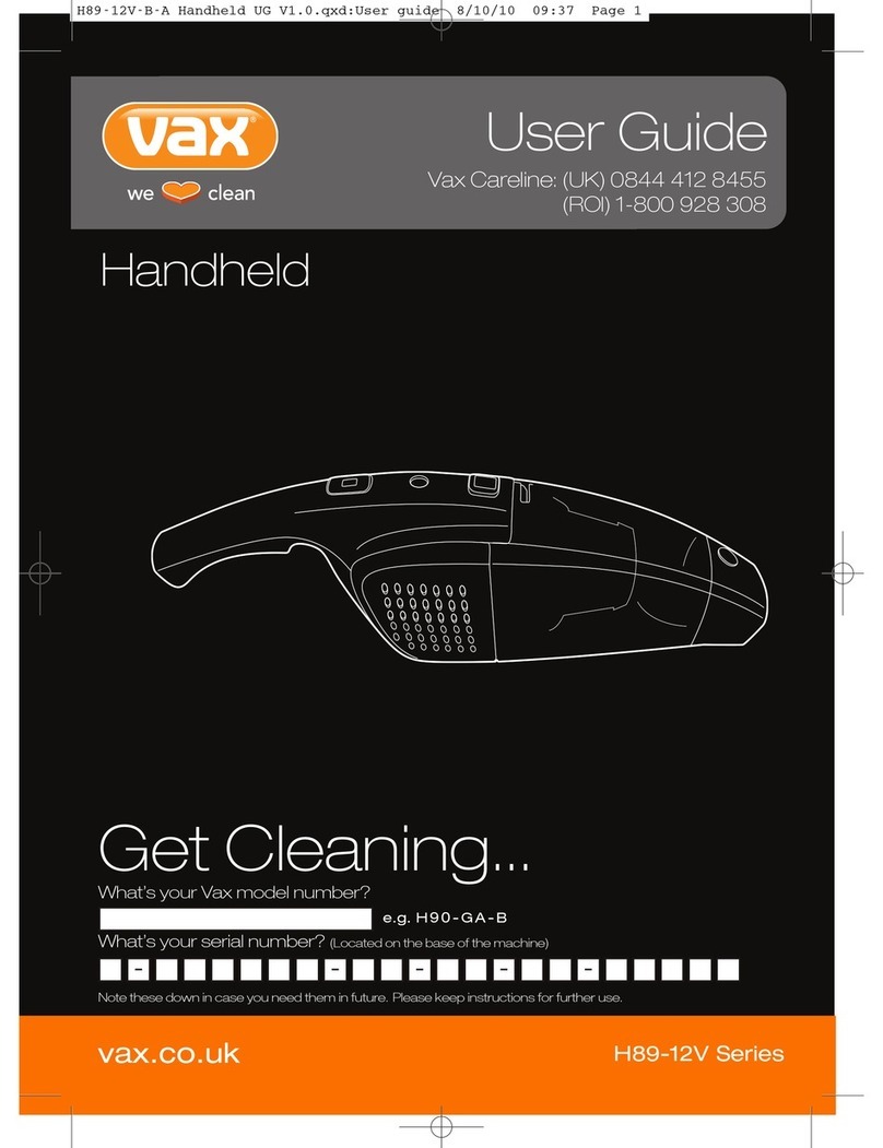 Vax H89-12V Series User manual Vax H89-12V Series User manual