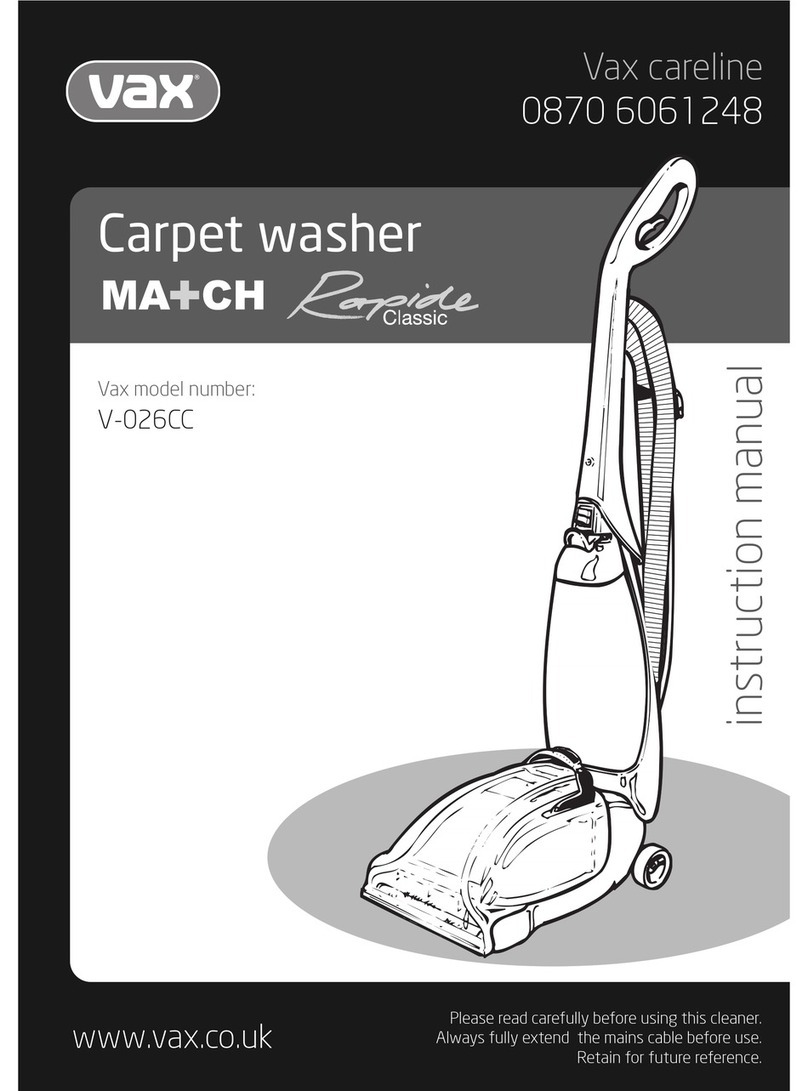 Vax Rapide Classic V-026CC User manual Vax Rapide Classic V-026CC User manual