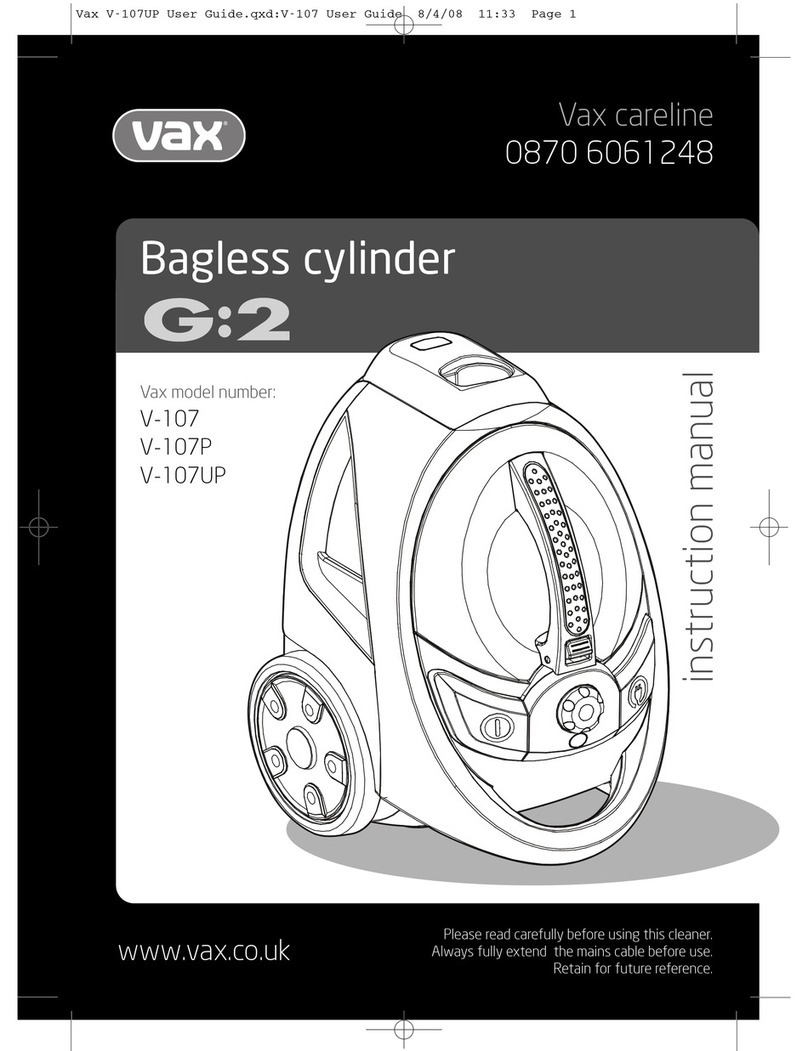 Vax Infinity V-107 instruction manual
