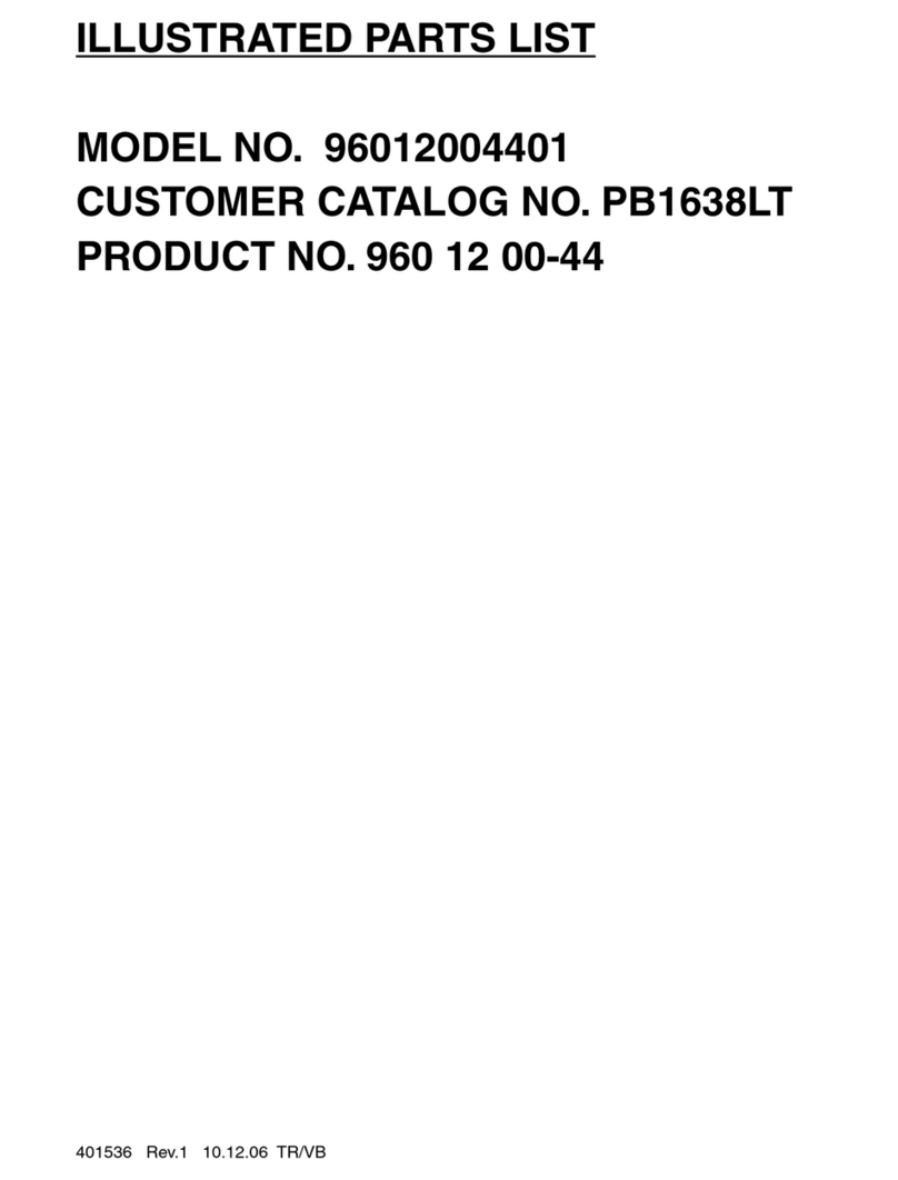 Poulan Pro PB1638LT Illustrated parts list